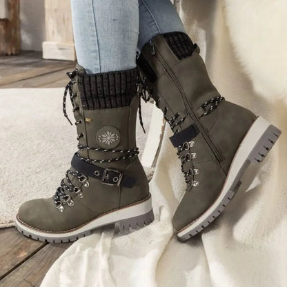 Women's Knit-Cuff Snow Boots