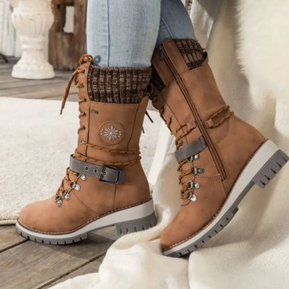 Women's Knit-Cuff Snow Boots