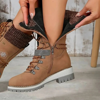Women's Knit-Cuff Snow Boots