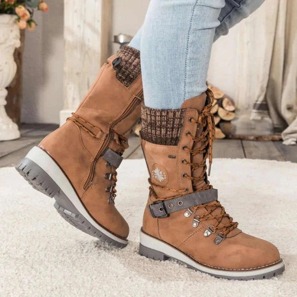 Women's Knit-Cuff Snow Boots