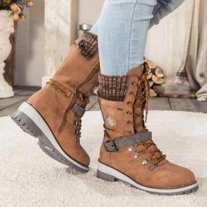 Women's Knit-Cuff Snow Boots