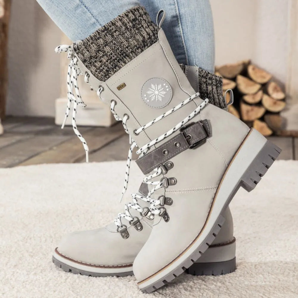 Women's Knit-Cuff Snow Boots