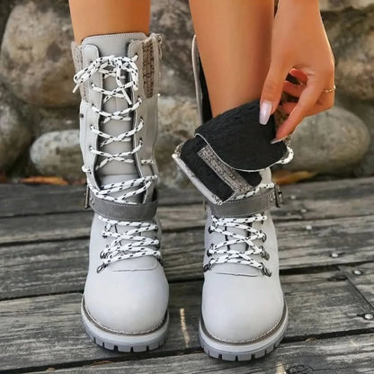 Women's Knit-Cuff Snow Boots