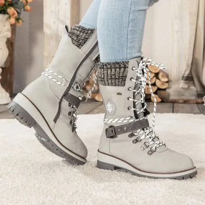 Women's Knit-Cuff Snow Boots