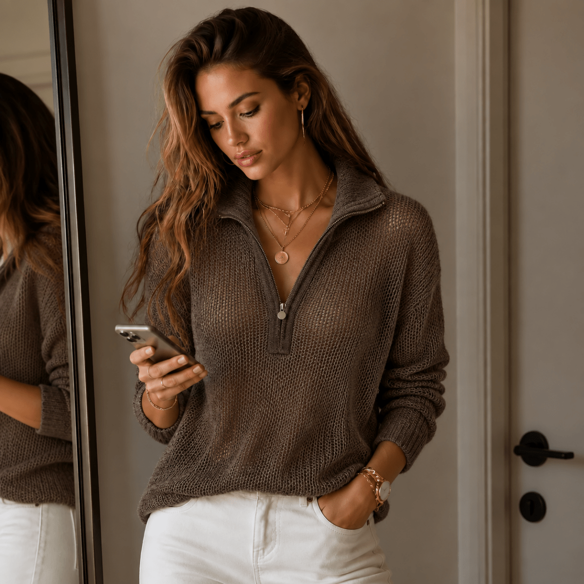 Faye | Women's Half-Zip Knit Winter Jumper