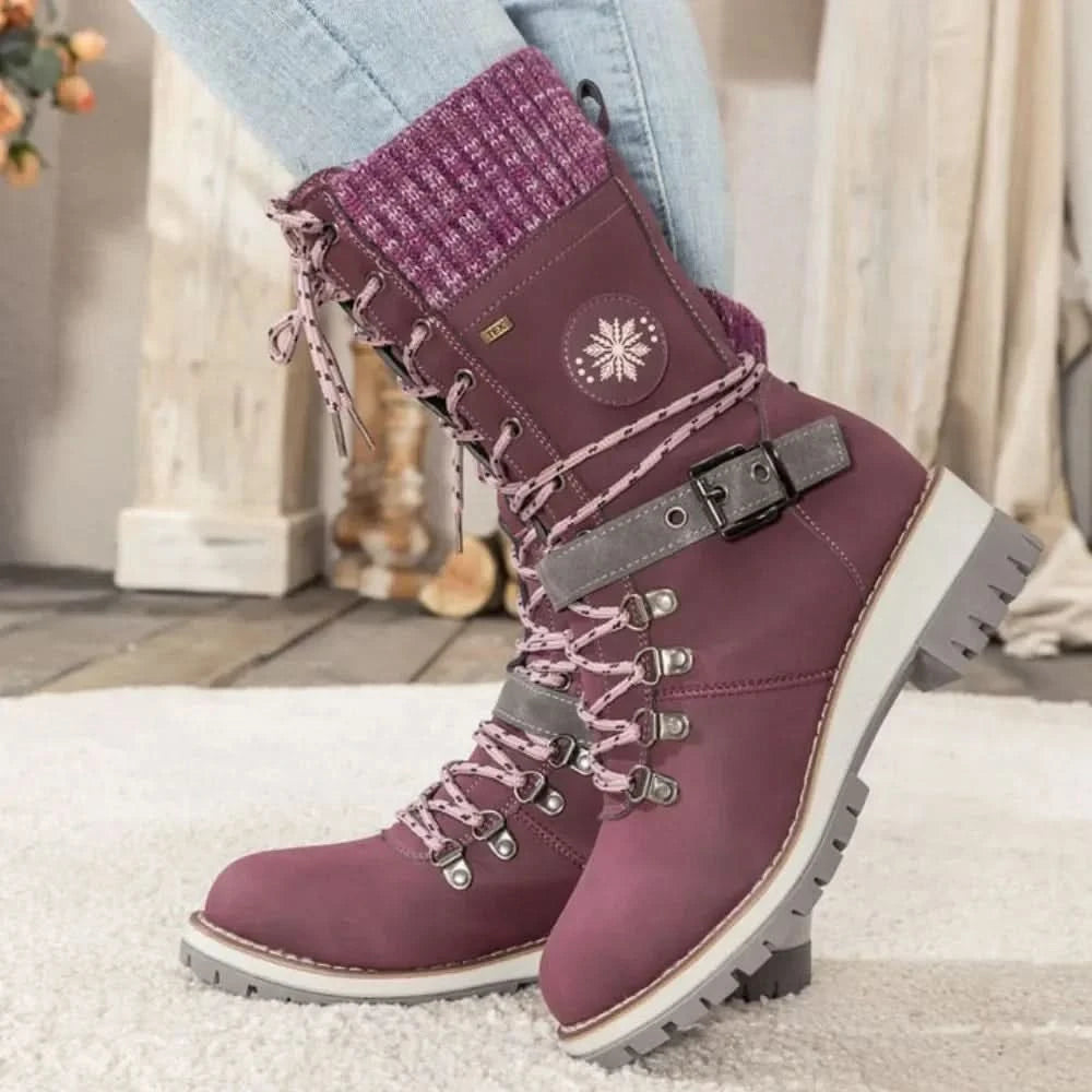 Women's Knit-Cuff Snow Boots