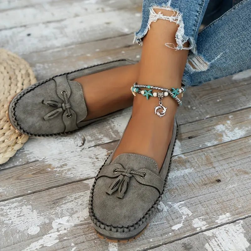 Timeless Leather Bow Loafers
