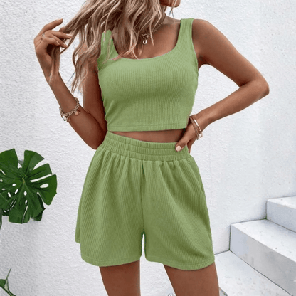 Sleeveless Tank And Shorts Two Piece Set
