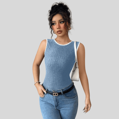 Icy Blue Knit Vest Top