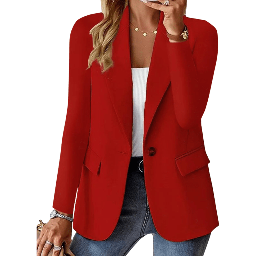 Relaxed Button Front Blazer