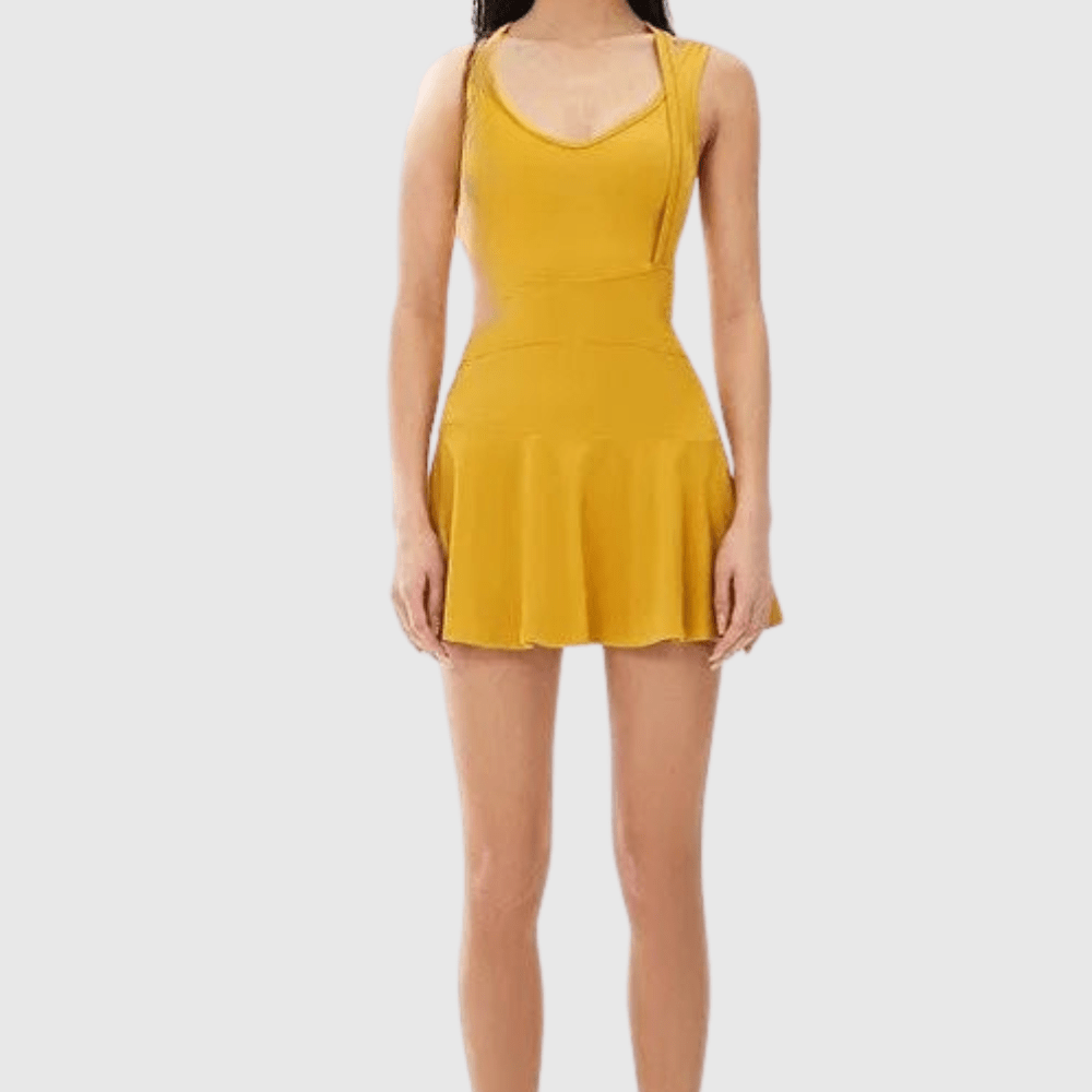 Sleeveless Tennis Workout Dress With Shorts
