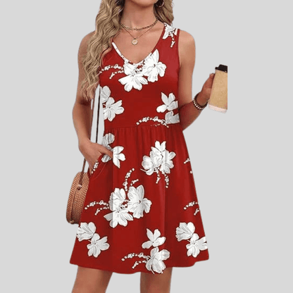 Floral Midi Dress Strapless