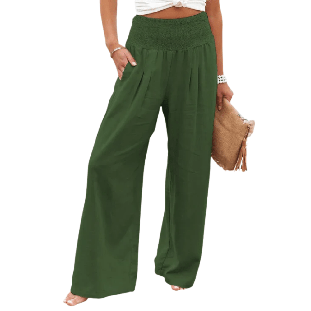 Relaxed Plaid Wide Leg Pants