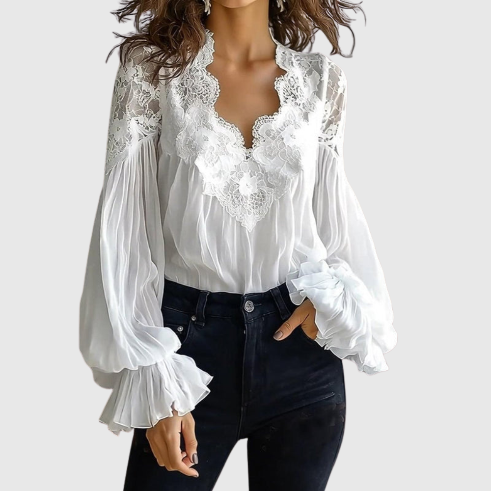 Elegant Lace Detail Fashion Blouse