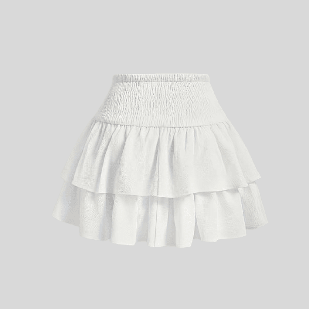 Playful Tiered Mini Skirt Bow