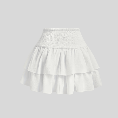 Playful Tiered Mini Skirt Bow