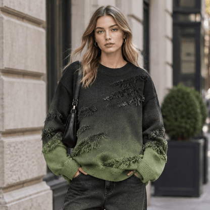 Pullover mit Farbverlauf und Rundhalsausschnitt