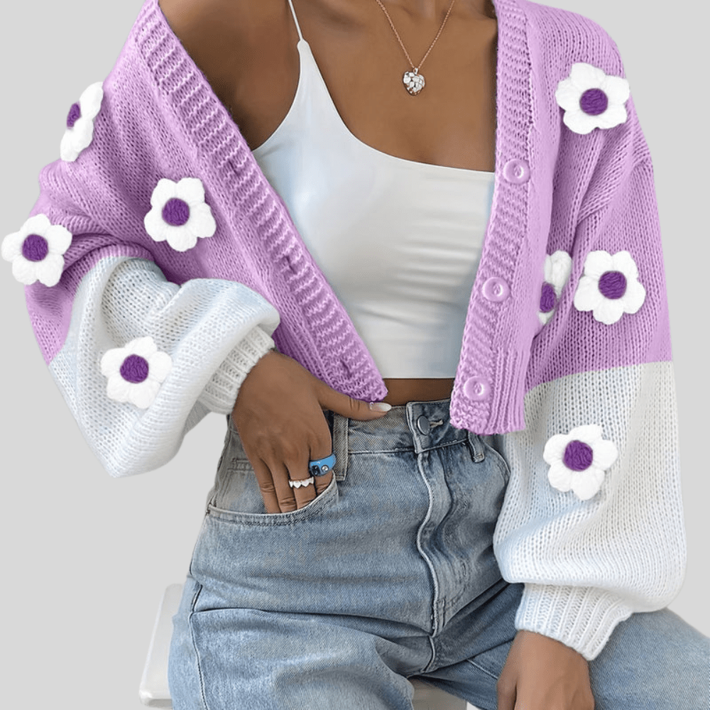 Icy Blue Floral Duster Cardigan