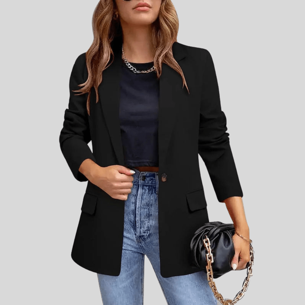 Polished Blazer Turn Down Collar