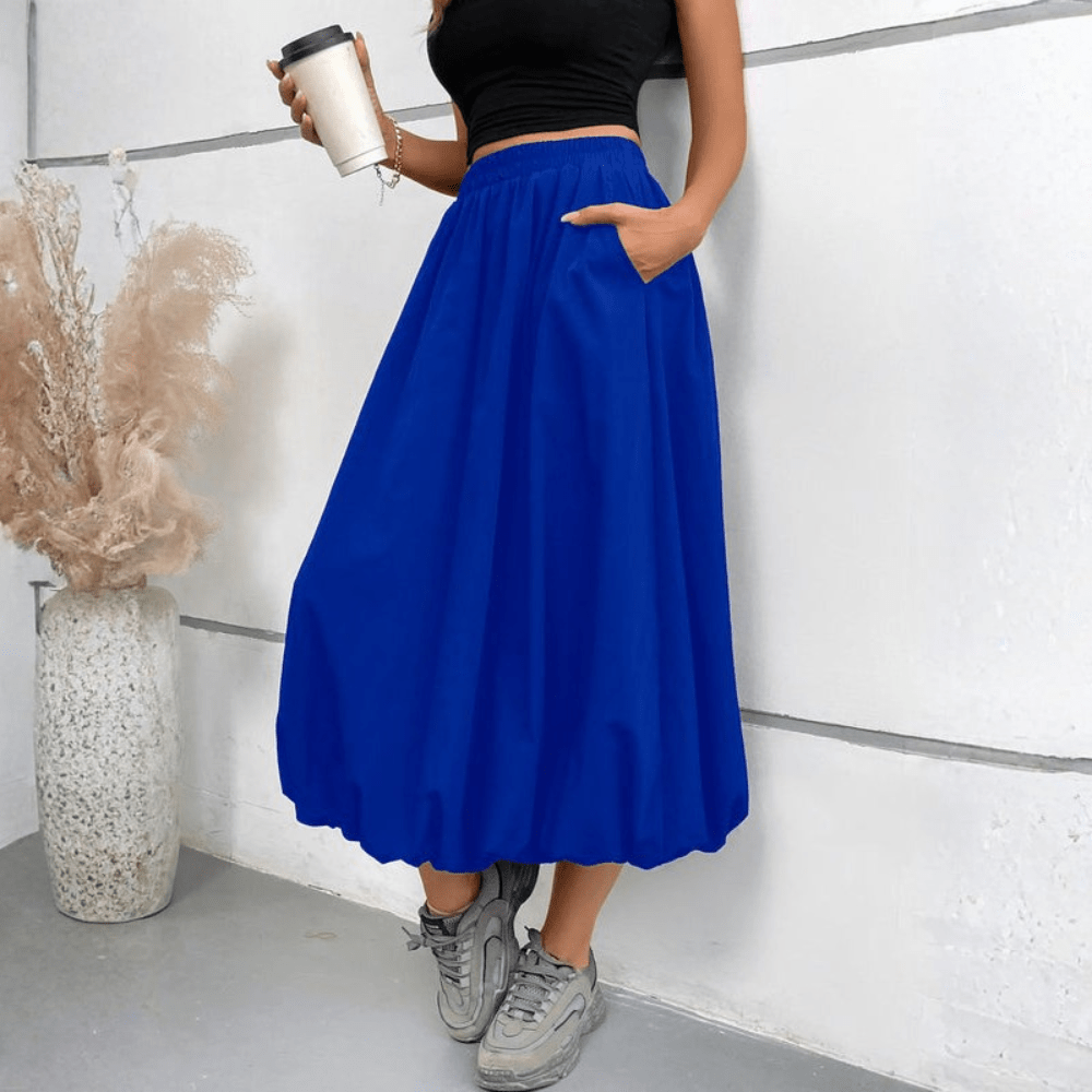 Graceful High Waist Midi Skirt