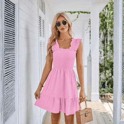 Flirty Ruffle Backless Maxi Dress