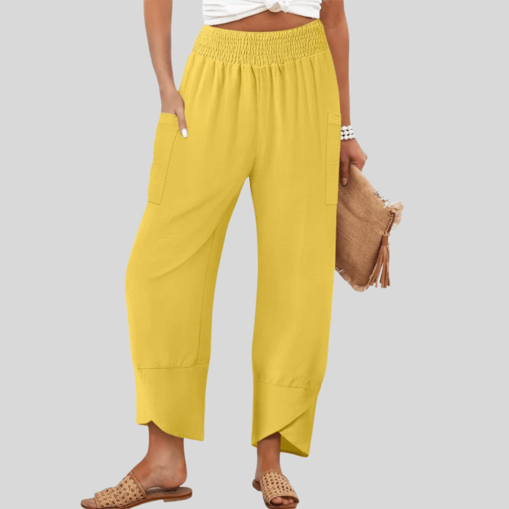 Cozy Elastic Waist Wide Leg Pants