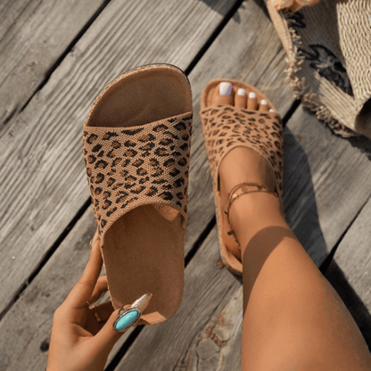 Animal Print Cork Sandals