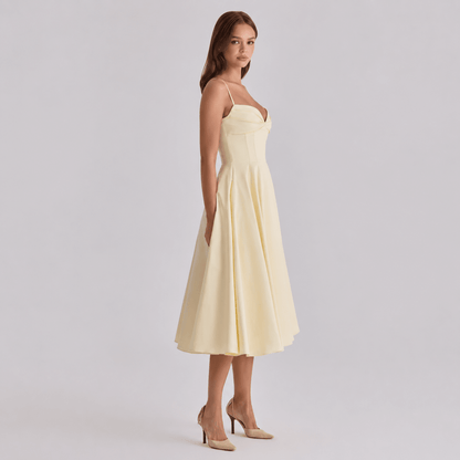 Gathered Bust Midi Dress