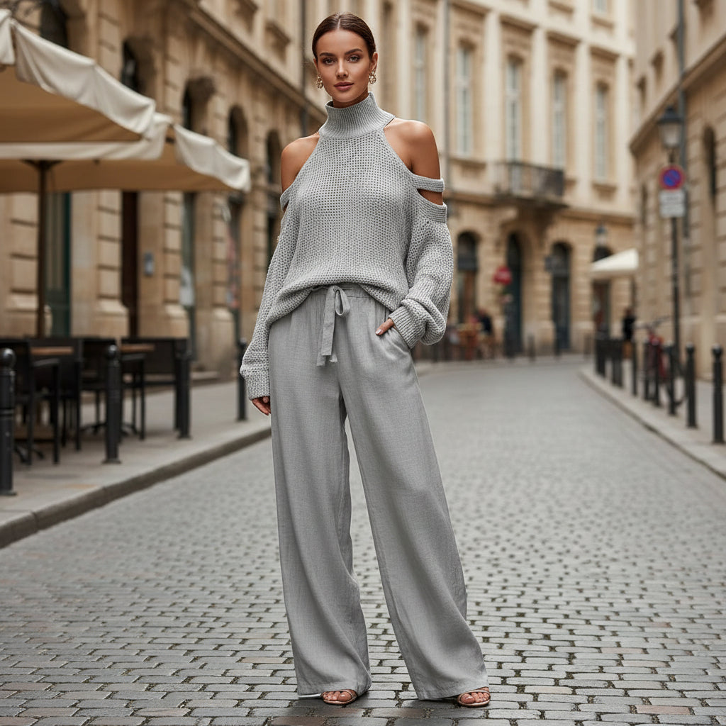 Coordinated Bardot Two-Piece Set