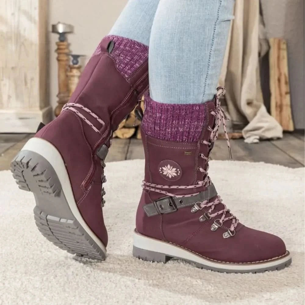 Women's Knit-Cuff Snow Boots