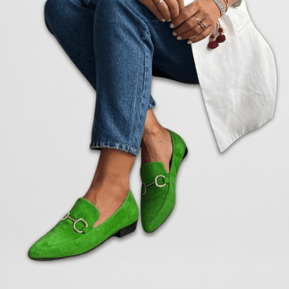 Pointed Toe Metal Detail Slip-On Loafers