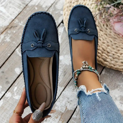 Timeless Leather Bow Loafers