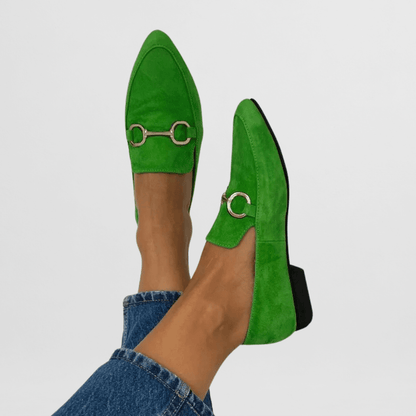 Pointed Toe Metal Detail Slip-On Loafers