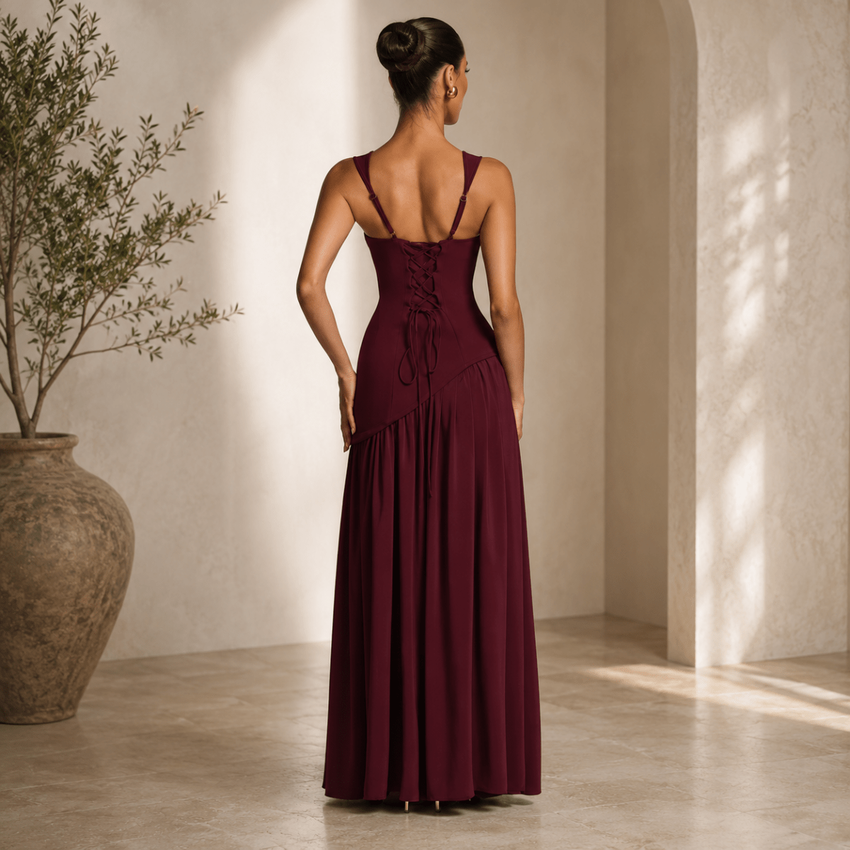 Cutout Halter Split Maxi Dress
