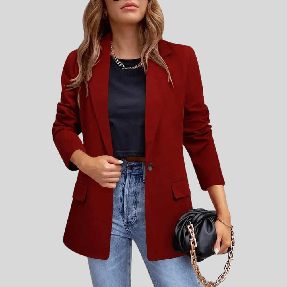 Polished Blazer Turn Down Collar