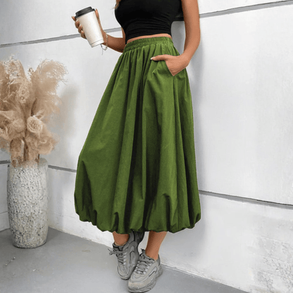 Graceful High Waist Midi Skirt