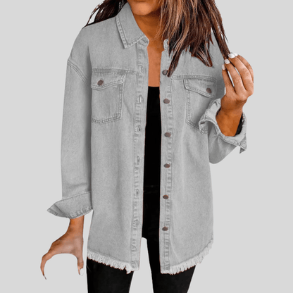Washed Denim Shirt Jacket