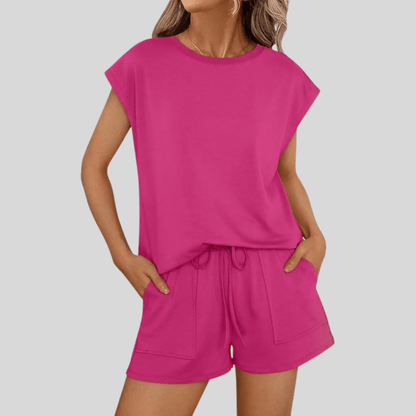 Casual Summer Two Piece T Shirt and Shorts Set