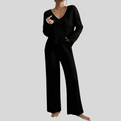 Long Sleeve Top And Wide Leg Pants Set