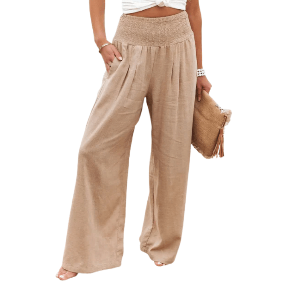 Relaxed Plaid Wide Leg Pants
