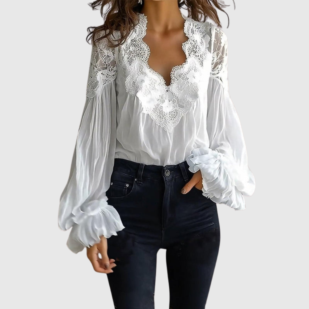 Elegant Lace Detail Fashion Blouse