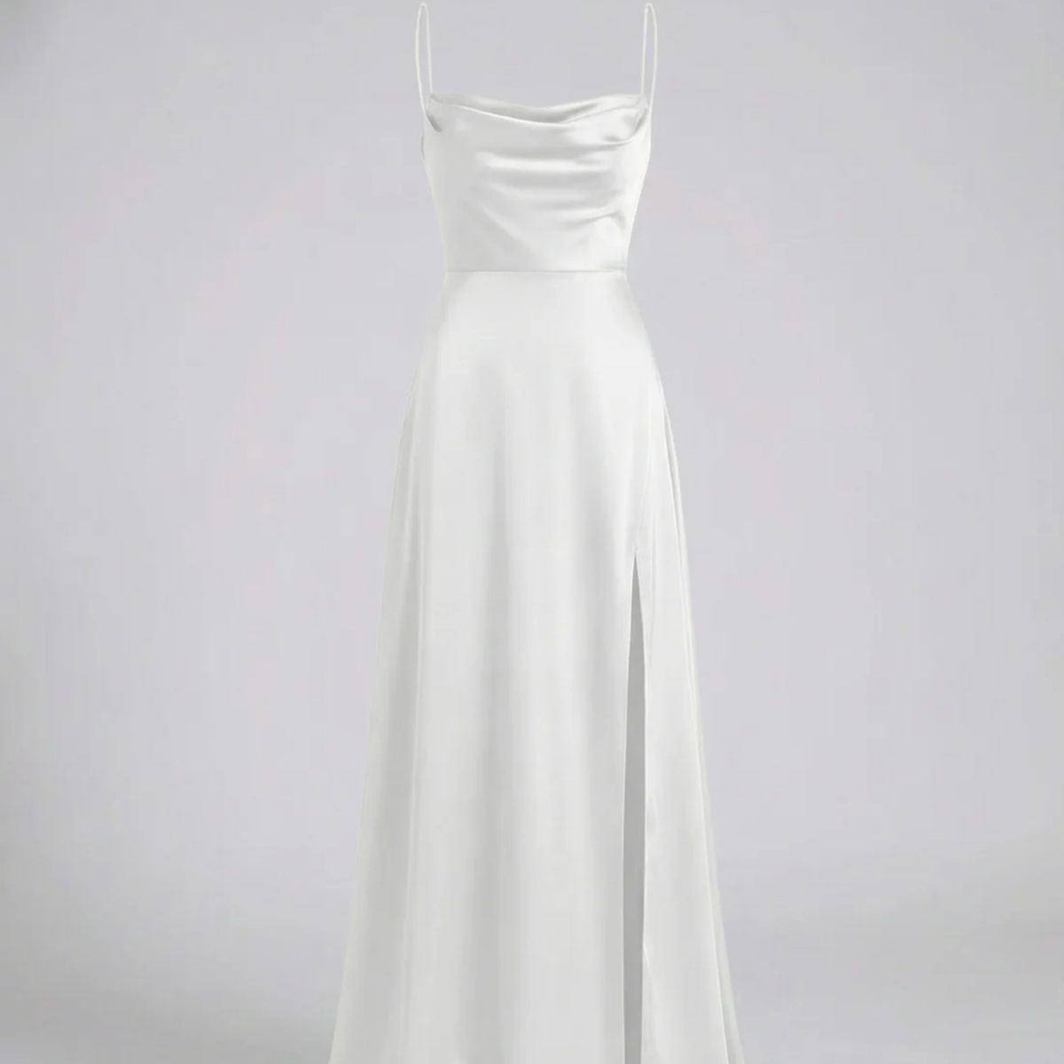 Elegant Cowl Neck Split Maxi Dress