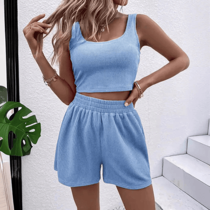 Sleeveless Tank And Shorts Two Piece Set