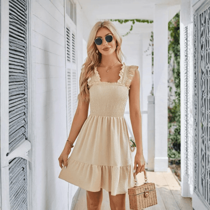 Flirty Ruffle Backless Maxi Dress