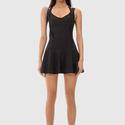 Sleeveless Tennis Workout Dress With Shorts