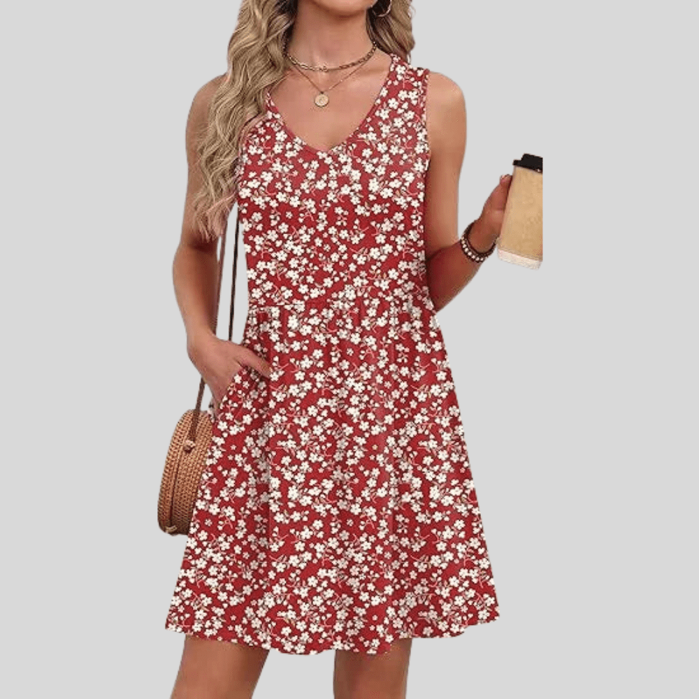 Floral Midi Dress Strapless
