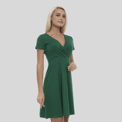 Sleek Mini Dress V Neck