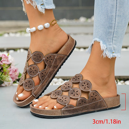 Hollow Out Slip On Sandals