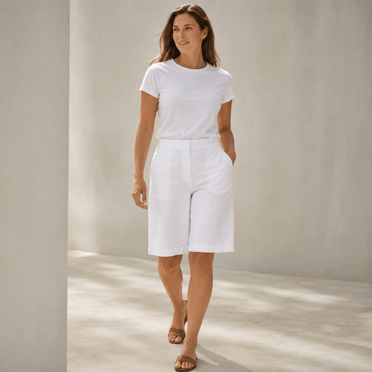 Elastische Taille knielange Freizeithose