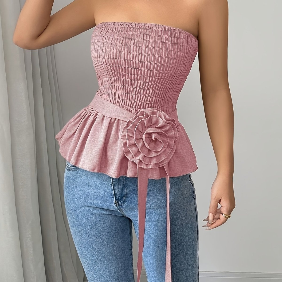 Icy Floral Waist Detail Shirt
